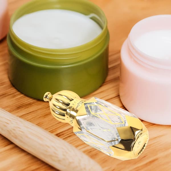 2 stk 6 ml reise parfymeflasker krone rulle, påfyllbare små glass roll-on flasker