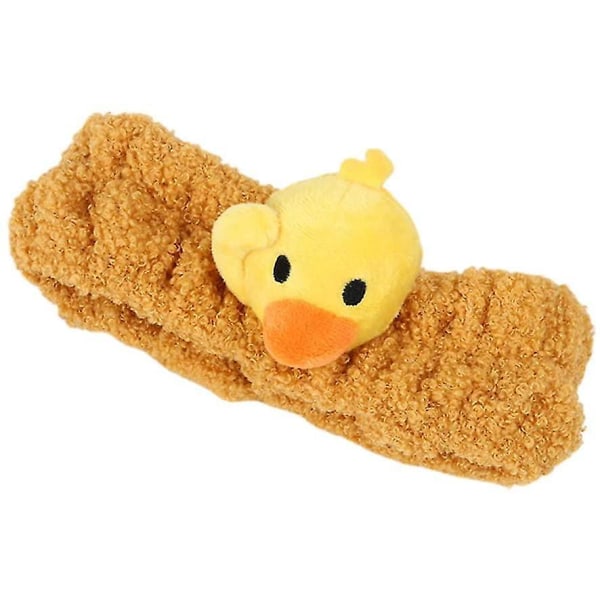 Japansk 3D Yellow Duck Pandebånd Fluffy Plys Hårbånd