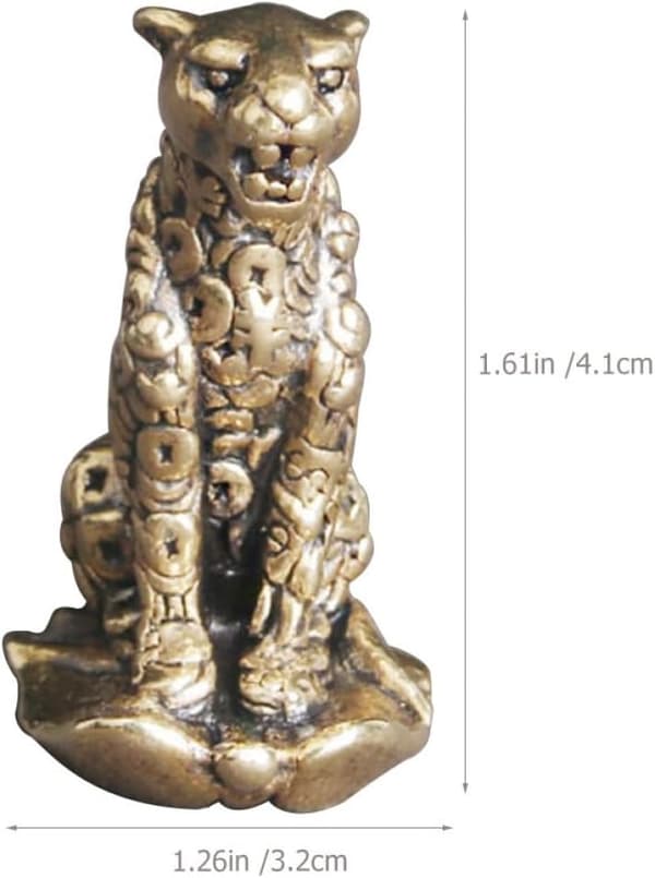 Dekorativ Leopardprydnad Retro Leopardprydnad Mässing Skrivbordsdekoration