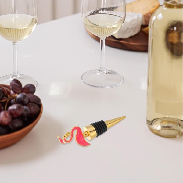 Flamingo vinflaskestopper Gjenbrukbar forsegling i aluminiumslegering og termoplastisk gummimateriale