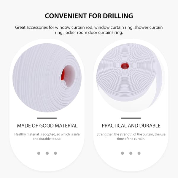 Polyester 8 cm gardinbånd med romerske ringhuller, perforeret gardinbånd