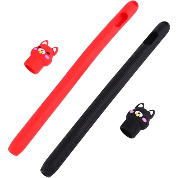 2 stk. Stylus Pencil Case Sort Silikone Stylus Sleeve Pencil Case 1. generations Stylus Sleeve