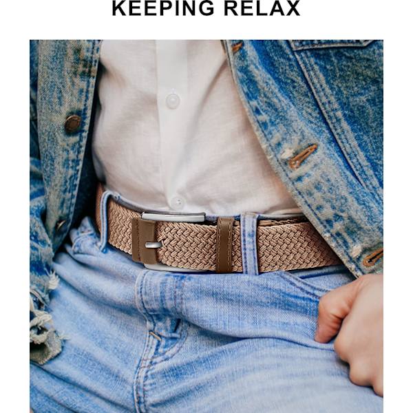 Elastisk Bælte Mænd, Mænds Vævet Vævet Mesh Bælte 1 3/8 Til Golf Casual Bukser Skjorter Jeans