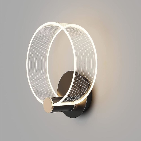 Modern vägglampa i akryl, 2-pack, enkel/dubbelhuvud, LED, 3-färgs