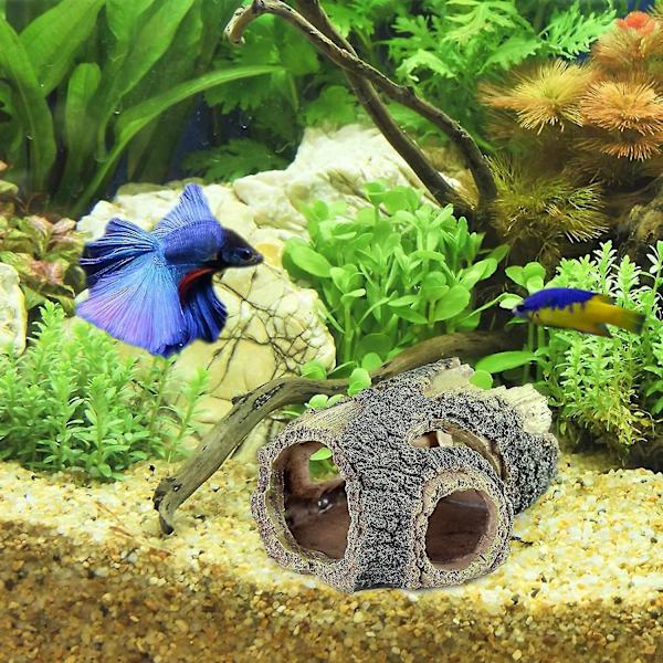 Betta Log Harpiks Hul Træstamme Akvarium Tilbehør