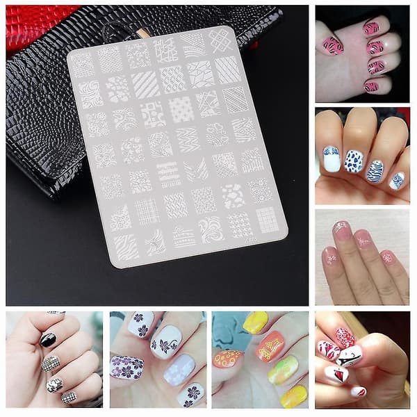 Negle Stempling Plade Billede Stempler Kunst Dekoration Manicure