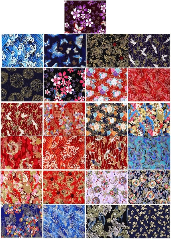 25 ark DIY Bronzing Patchwork Blommigt Bomullsmaterial Handgjort Tyg