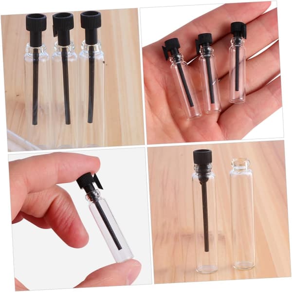 Glasdoftprovflaskor och reselotionsbehållare 50 st 2 ml minikosmetikburkar i glas