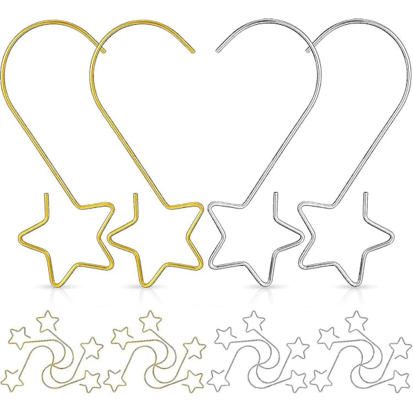 80 stk Juleris Henger Stjerne Ornament Metall