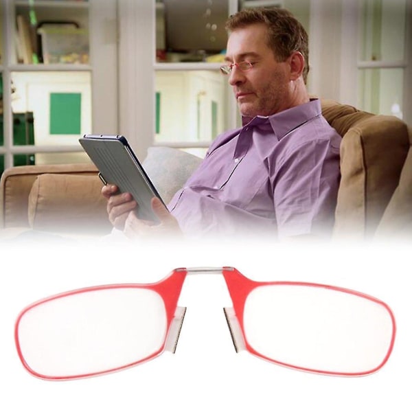Bærbar læsebrille Clip Nose Presbyopia Ultra Thin Case