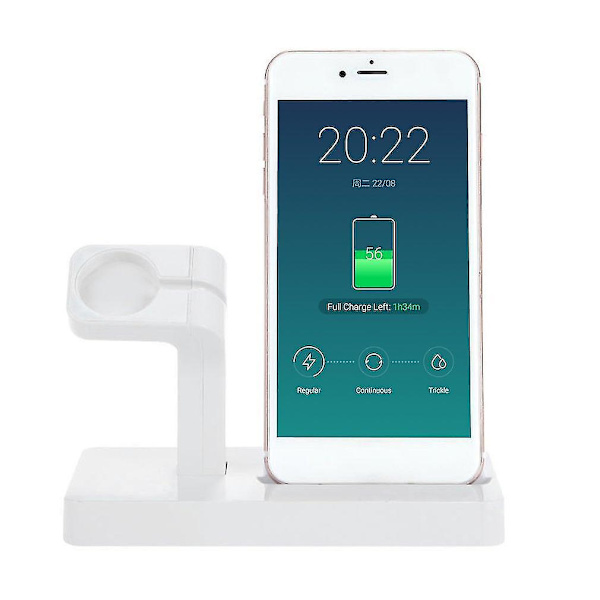 2-i-1 Ladestasjon for Apple-laderholder, iWatch og iPhone