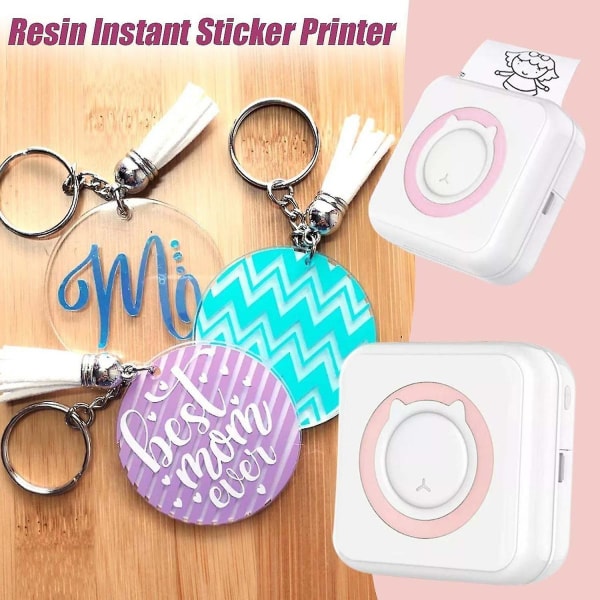 Mini Termisk Printer Instant Sticker Blækfri Bærbar