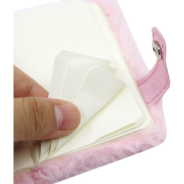 Sød dyrekatteansigt Plys mini lomme notesbog med nøglering