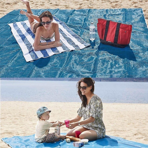 Strandmatta för utomhus, dubbellager, hopfällbar, 2x2m, för resor