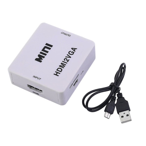 Full HD 1080p HDMI til VGA Adapter Konverter Stik Audio