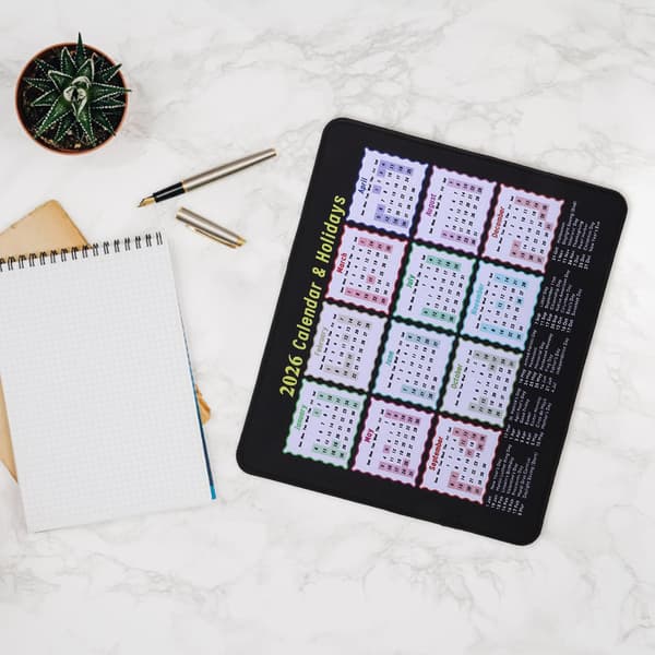 Kalender Musematte Gaming Sklisikker Skrivebordsmatte for Kontor Hjem Bærbar PC