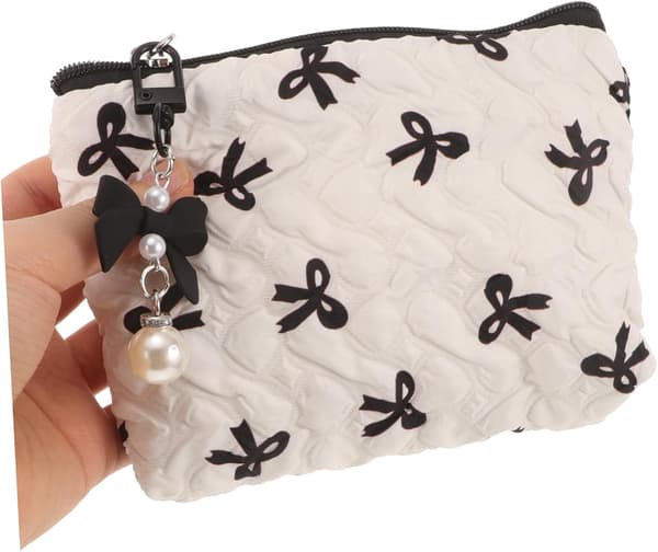 Sminkevesker Bærbar Organizer Elegant Polyester Kompakt Design Sløyfeform