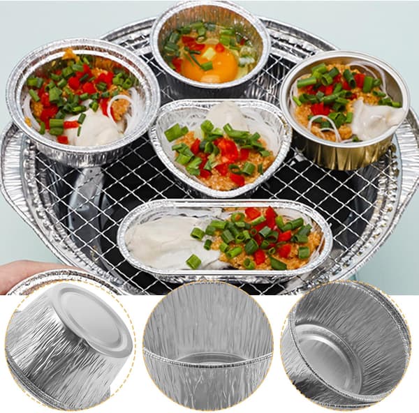 100 st bakformar i aluminiumfolie engångs mini pajformar muffins- och äggtartsformar