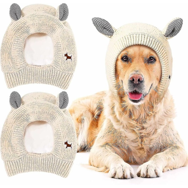 Kaksi koiraa neulottua hattua Lemmikkieläimet Hiljaiset korvat Lämpimät korvasuojaukset
