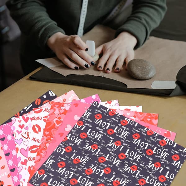 Valentinsdag-tema DIY patchworkstof 8 ark 50x50 cm bomuldssyning patchworkdekorationer