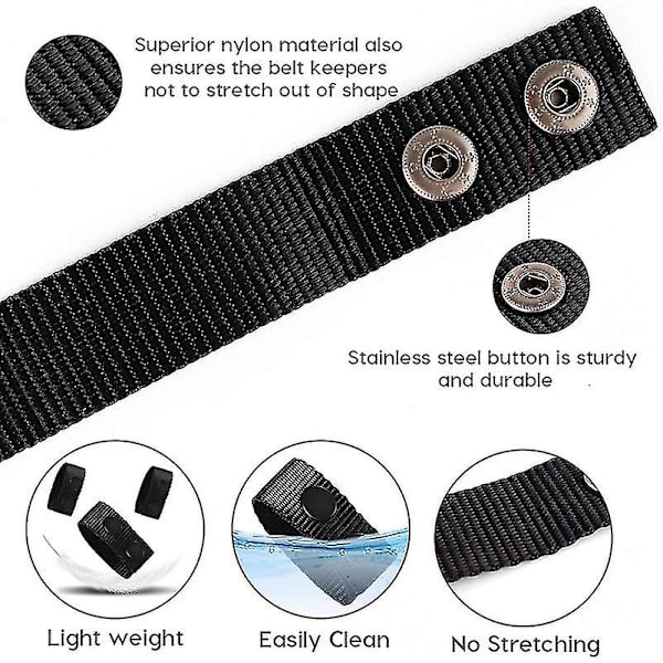 4 stk. Duty Belt Keeper med dobbelte trykknapper / Bred sikkerhetsbelte for taktisk bruk