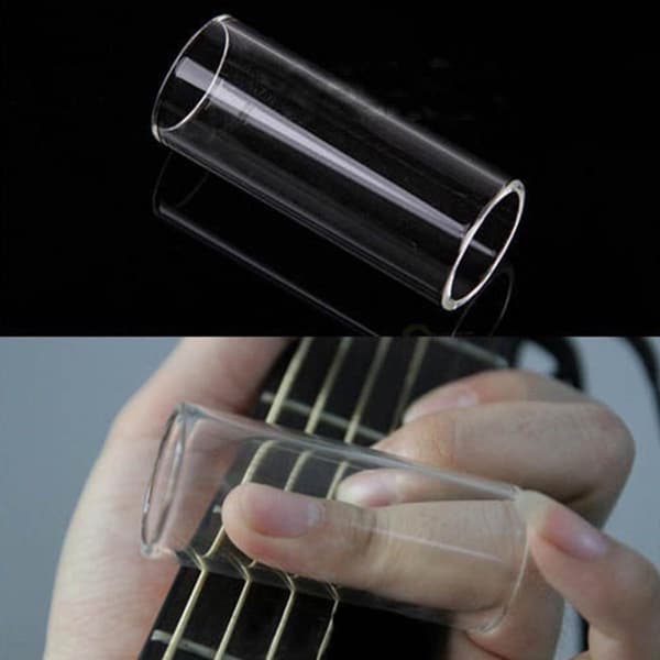 6st Gitarr Slides Set för Gitarr och Bas Glas och Rostfritt Stål Bottleneck Slide Medium Storlek Förbättrar Sustain
