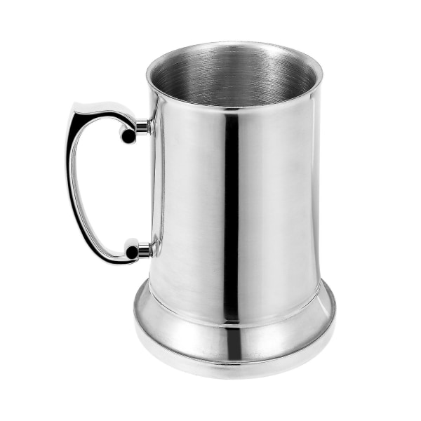 Dubbelväggig Rostfritt Stål Ölkopp Frukostmjölksmuggar Med Handtag Kaffekopp 560ml