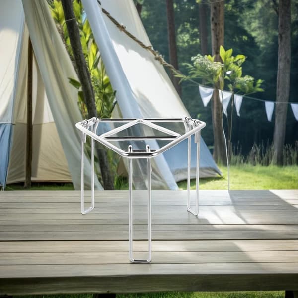 Bærbart utendørs campingstativ, kraftig sammenleggbart bålmatlagingsstativ