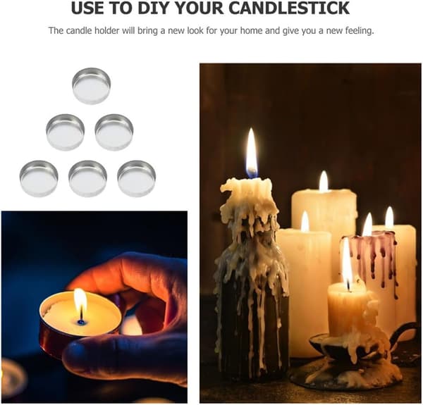 20 stk. telyskopper i aluminium, lysestaker, DIY-lysbeholder, enkel stil, elegant design
