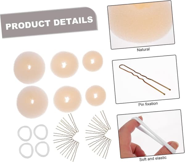 2 sett hårbollemaker DIY styling hårkrøller U-formede hårnåler for hestehaleholder
