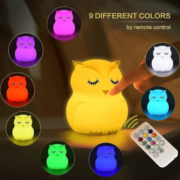 Owl Night Light Kids Silicone Led Nursery Lamp Dimmable