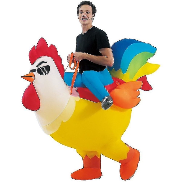 Aikuisille ja lapsille tarkoitettu Rooster Flamingo -asu, ilmatäytteinen cosplay-asu, eläin-anime-asu, karnevaali- ja halloween-puvut miehille ja naisille -hyj 80-120cm