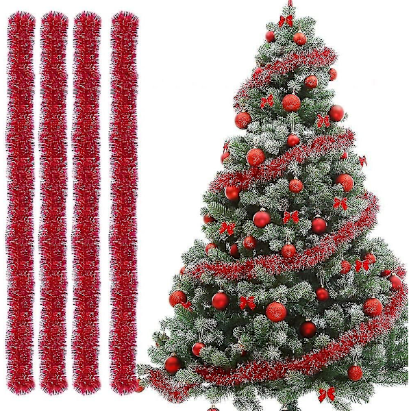 Rød Julepynt Tinsel 1 stk 2,3 Meter Træpynt
