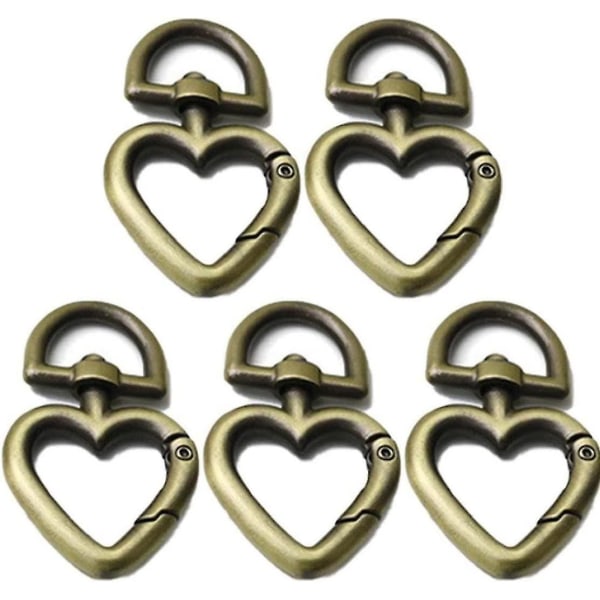 Hjerteformede Svingbare Spenner 13mm Sinklegering Triggerfjær Nøkkelring Spenne Klips Kroker