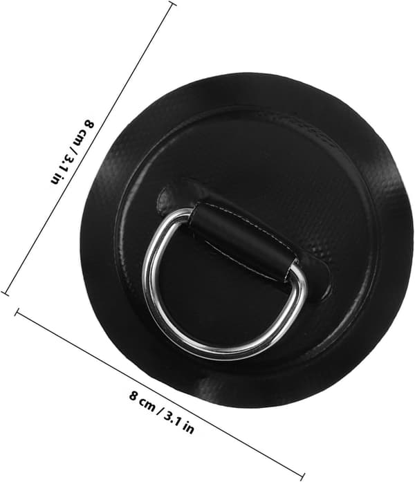 4 stk. PVC kajakk D-ring lapper med rund spenne i rustfritt stål