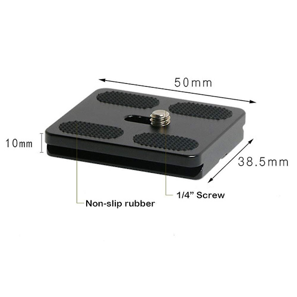 50mm Snabbkopplingsplatta Passar Arca-Swiss Standard För Kamerastativ Kulhuvud (2-pack)