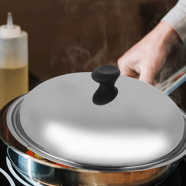 Multifunksjonell panne lokk rundt rustfritt stål grytelokk elegant tekstur glatt