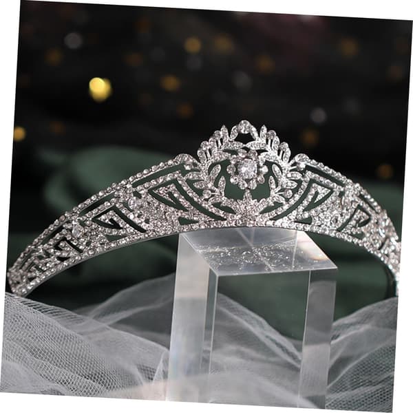 Rhinestone krone elegant tiara dekor bryllup brud hodeplagg sølv rhinestones elegant krone hodeplagg