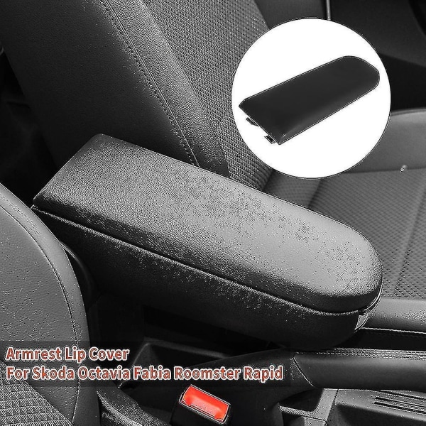 Armlenestoppdeksel Senterkonsoll Armlenest Oppbevaringsboks Loksdeksel For Skoda Octavia Fabia Roomster Rapid PU leather