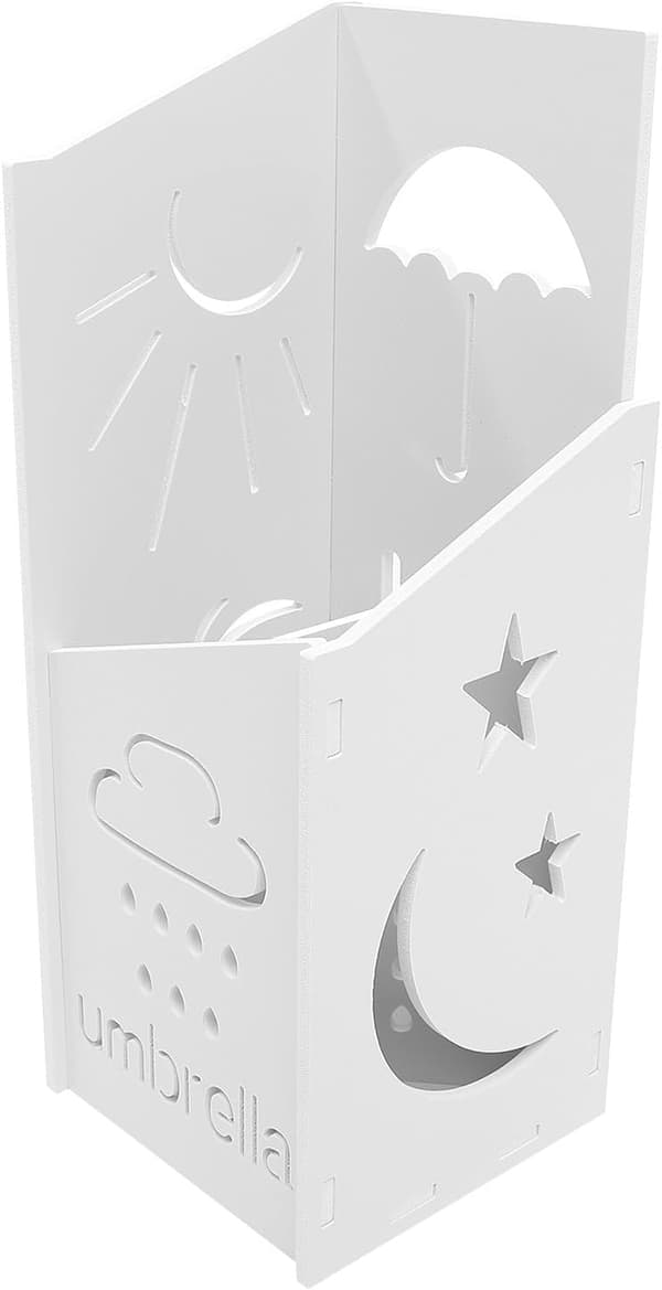 Paraplyoppbevaringsstativ Paraplyholder Hvit Rektangulær PVC Plassbesparende Organizer Moderne