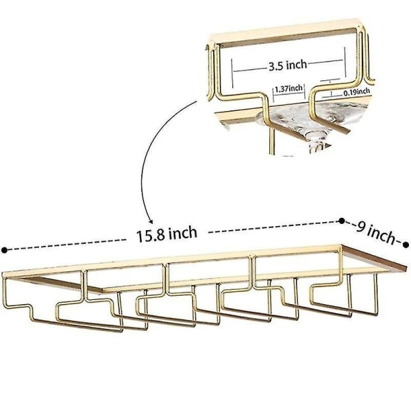 Vinstativ for 4 rader under skap, holder for vinglass med stilk