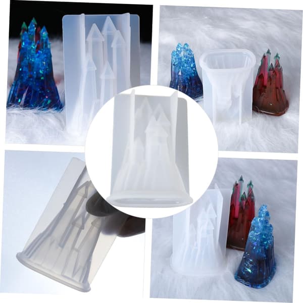 3D Slott Silikonform for DIY Krystall Epoxyharpiks, Matkvalitets Silikon, Detaljert Slottform
