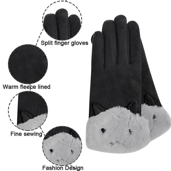 Vinterhandsker til kvinder Cold Weather Touchscreen Texting Handsker - Varme termiske handsker Vindtætte