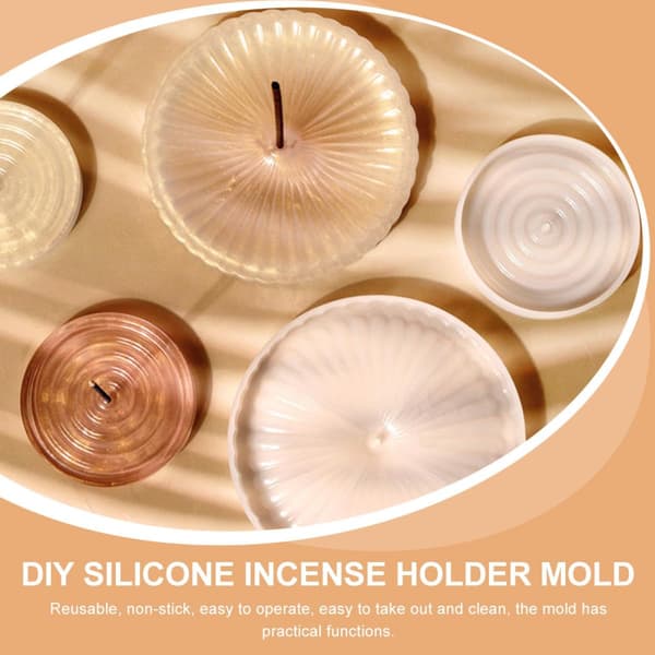 2 stk. non-stick silikone røgelsespindholderform DIY aromaterapi fad støbeform