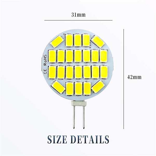 10 kpl Led Bi-Pin -valot 24led Ac/dc12v-36v Laaja Jännite Maissivalot