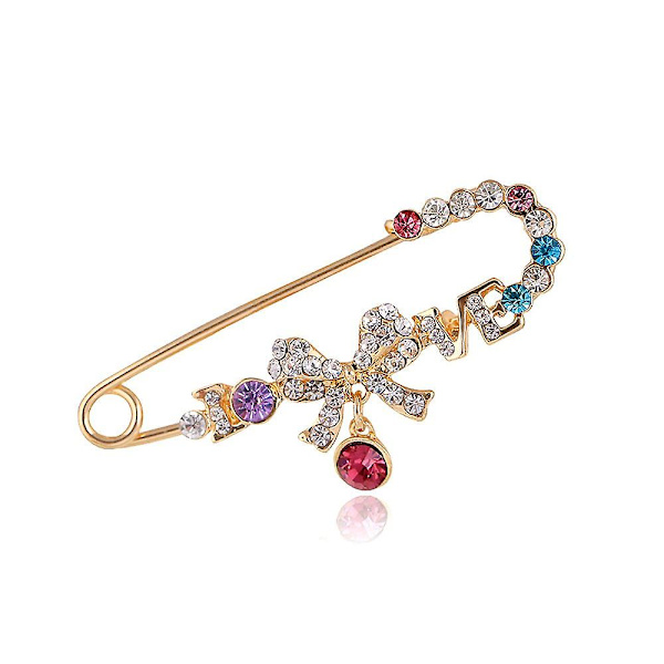 Mode Söt Brosch Nål Rosett Strass Broscher Damhatt Väska Sidenhalsduk Spänne Bröstficka Stift