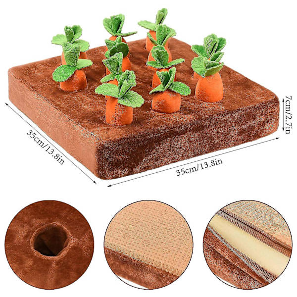 Carrot Farm Toys - Pehmeä Porkkana Pull Out Koiran Snuffle Matot