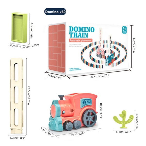Splinternyt 2023 opgradering elektrisk tog Domino Sæt til børn Automatisk Domino Tog Legetøj