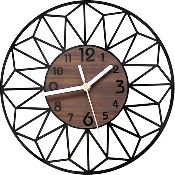 Acrylic Wooden Wall Clock 30cm Silent No Tick Wall Clock Living Room Bedroom Kitchen