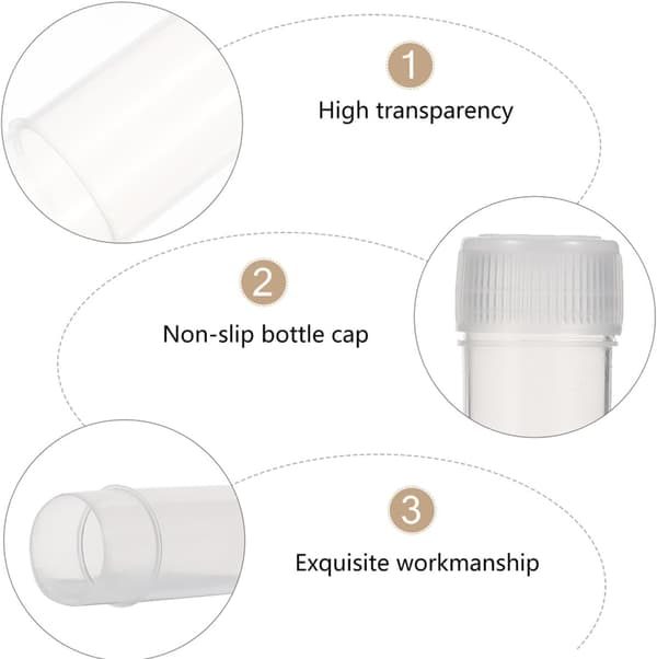 200 st 5 ml påfyllningsbara plastflaskor med läckagesäkra lock, reseprovflaskor